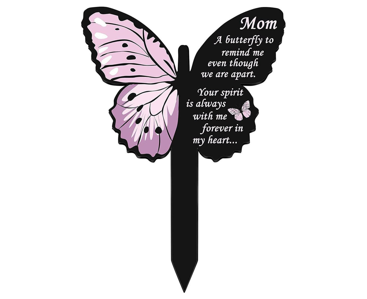 Cemetery Insert Beech Butterfly Stake - Pink