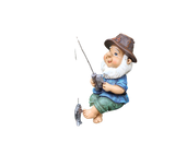Lovely Fishing Man Shape Statue Decor Adorable Handmade Resin Statue Model for Garden-Fishing