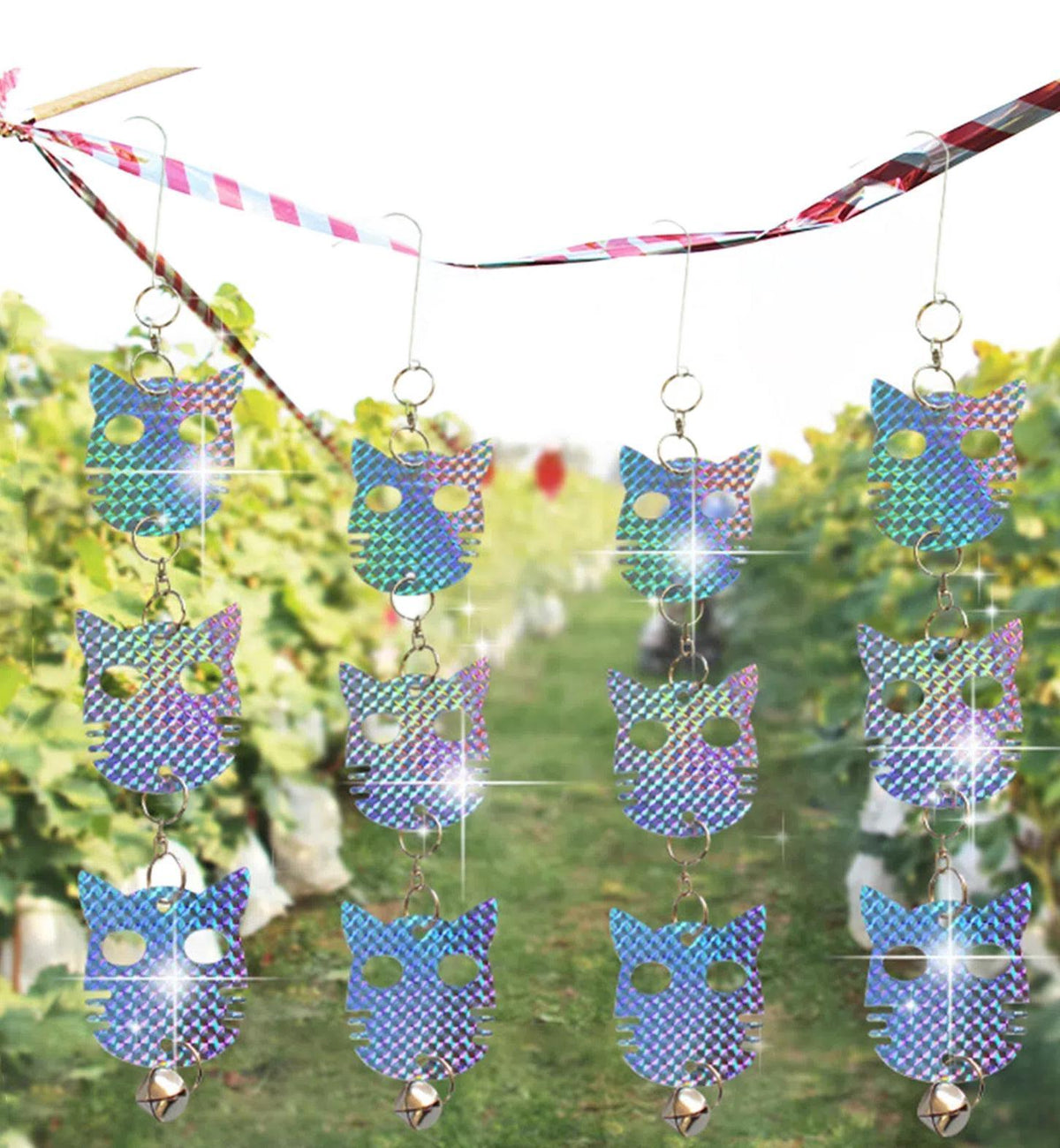4Pcs Owl Bird Repellent Reflective Discs - 4pcs