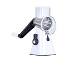 Kitchen Multifunction Vegetable Food Slicer Manual Rotary Drum Grater Chopper WHITE