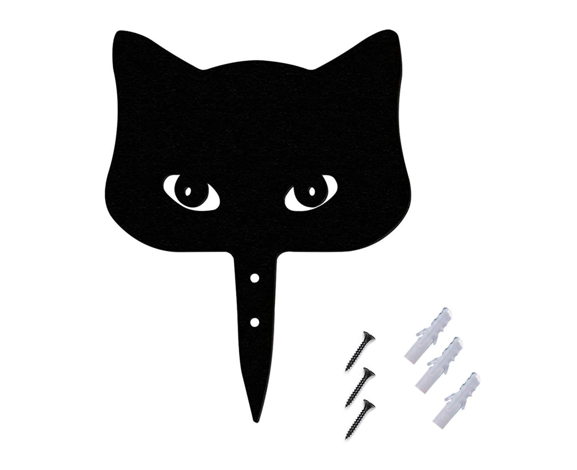 1 Set Garden Stake Peeping Cat Insert - A