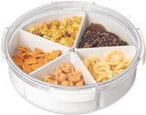 White Round Plastic Tray - Divided Serving - Food Storage