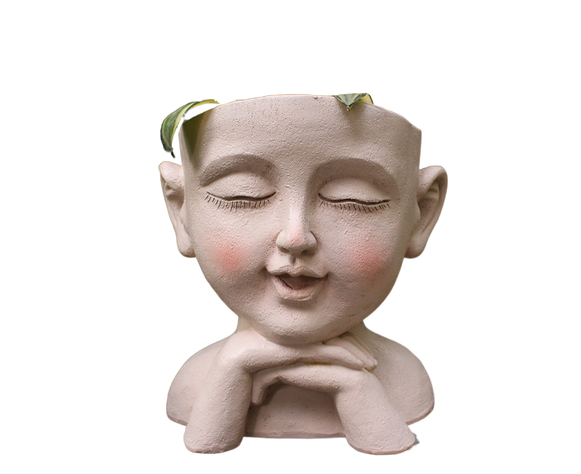 Face Flower Pot with Drainage Resin Succulent Cactus Plant Face Planter Garden Supplies-Multicolor