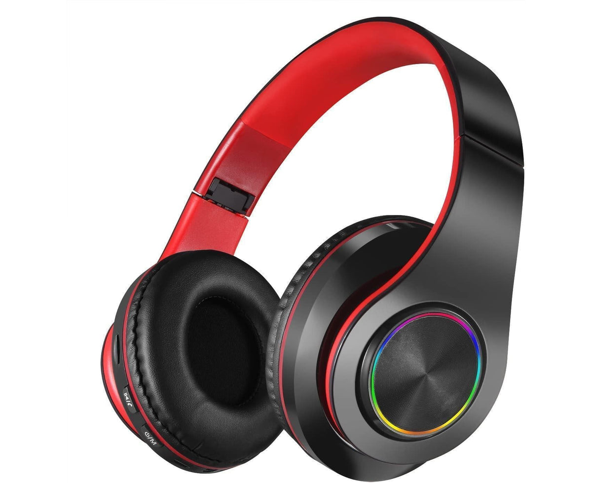 Bluetooth Over Ear Headphones - Stereo Bass - Soft Earmuffs with Built-in Mic for Gym/Office