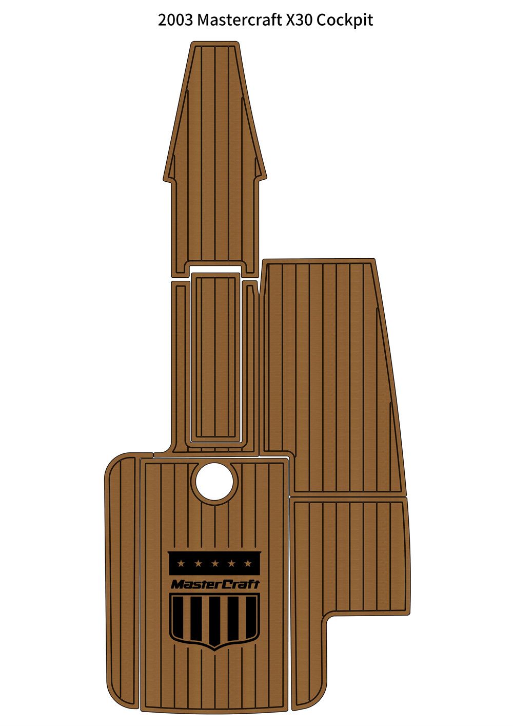 2003 Mastercraft X30 Cockpit Pad Boat EVA Foam Faux Teak Deck Floor Mat SeaDek MarineMat Gatorstep Style Self Adhesive