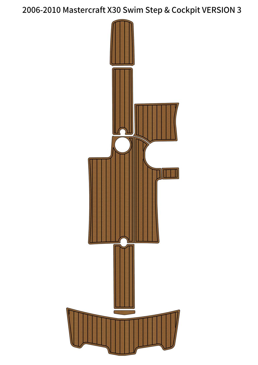2006-2010 Mastercraft X30 Swim Step Cockpit VERSION 3 Pad Boat EVA Teak Floor SeaDek MarineMat Style Self Adhesive