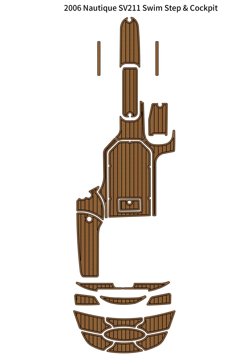 2006 Nautique SV211 Swim Platform Cockpit Pad Boat EVA Foam Teak Deck Floor Mat SeaDek MarineMat Style Self Adhesive