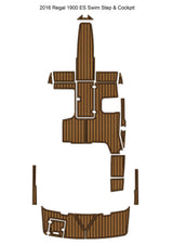 2016 Regal 1900 ES Swim Platform Cockpit Pad Boat EVA Foam Faux Teak Deck Floor Mat Seadek MarineMat Gatorstep Style Self Adhesive