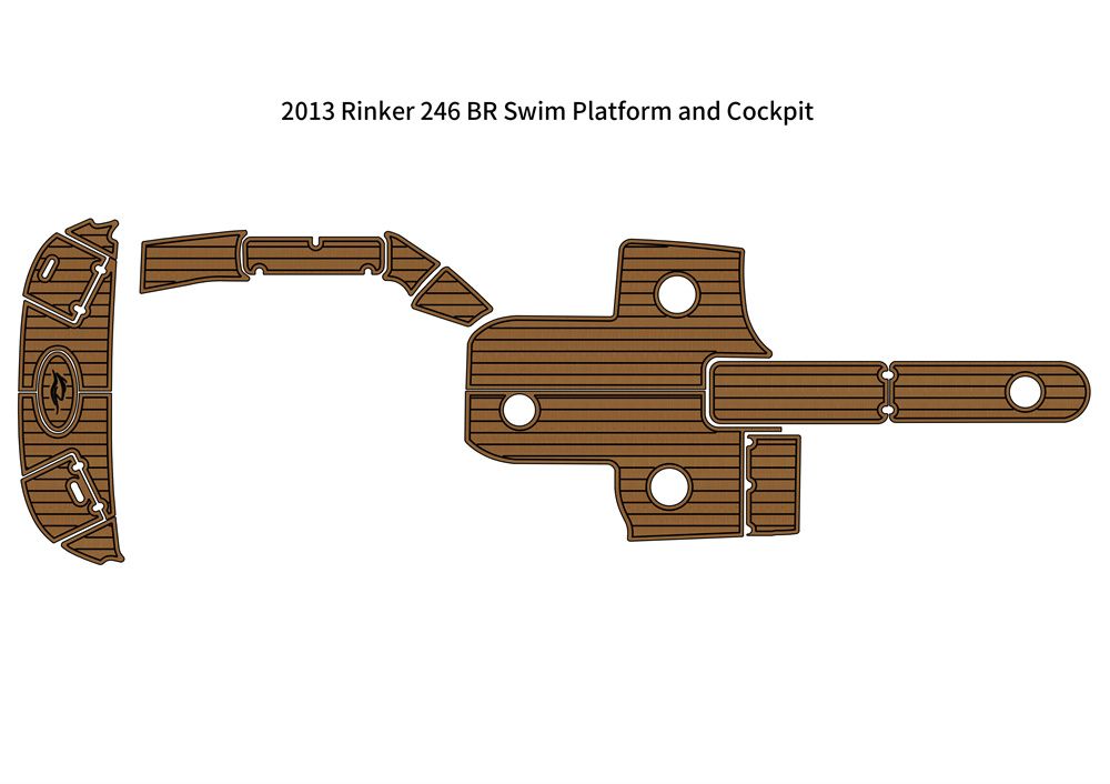 2013 Rinker 246 BR Swim Platform Cockpit Pad Boat EVA Foam Teak Deck Floor Mat SeaDek MarineMat Style Self Adhesive