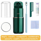 8-in-1 Portable Travel Toiletry Organizer Cup, Travel-Sized Toiletry Set for Business Trips and Vacations, Multifunctional All-in-One Travel Essentials - Green