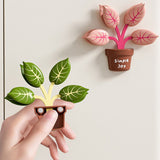 Household Food Bag Freshness Sealing Clips, Creative Plant Pot Magnetic Clips, Multifunctional Fridge Magnet Clips, Cute Leaf-Shaped Food Bag Clips，2-pack - Pink + Green