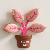 Home Food Bag Freshness Sealer, Creative Plant Pot Magnetic Clips, Multifunctional Fridge Magnet Clips, Cute Leaf-Shaped Food Bag Clips - Pink