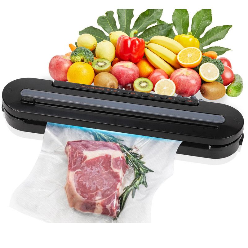 Home Vacuum Sealer, All-Purpose Automatic Food Preservation Machine for Dry and Wet Items, 30cm Extended Sealing Vacuum Packer, One-Touch Vacuuming to Prevent Odor Transfer and Leaks, Supports External Vacuuming, Spot Vacuuming, Dry, and Wet Modes - Black