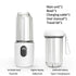 Portable Electric Juicer Cup, with Digital Display, for Home Use, High-Power 16-Blade Head, Large-Capacity Outdoor Portable Wireless Charging Juicer Cup, Food-Grade Material with Child Safety Lock Design - White