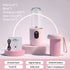 Portable Electric Juicer Cup, with Digital Display for Home Use, High-Power 16-Blade Head, Large-Capacity Outdoor Portable Wireless Charging Juicer Cup, Food-Grade Material with Child Safety Lock Design - Pink