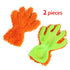 Double-Sided Chenille Car Wash Glove, Paint-Safe Coral Fleece Car Cleaning Glove, Five-Finger Design, Absorbs Water and Removes Dirt Easily, Car Cleaning Tool, Home and Car Cleaning Tool - Orange