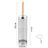 Food-grade stainless steel rotisserie skewer, 360° rotatable, with heat-resistant wooden handle—outdoor camping barbecue tool (Large)