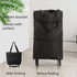 Foldable Shopping Trolley, Wheeled Grocery Cart, Portable Large-Capacity Oxford Cloth Shopping Cart, Home Delivery Cart - Black