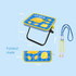 Portable folding camping chair,  versatile folding chair for outdoor fishing, waiting in line, and picnics - Blue Lemon Patter