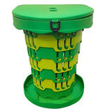Outdoor Foldable Portable Toilet, Emergency Toilet Seat, Portable Camping Toilet Stool with Height Adjustment - Green