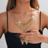 Affordable Luxury, Statement-Making Full-Diamond Necklace and Earring Set, Accessories for Banquets, Parties, and Weddings – Gold