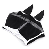 Breathable Horse Face Mask - Mosquito, Insect, and Fly Protection - Equestrian Racing Head Cover - Black - M