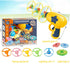 Bamboo Dragonfly Toy Gun Set with Glowing Frisbee Spinner - Outdoor Parent-Child Interactive Toy - Yellow