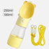 All-in-One Water and Food Pet Travel Cup, Portable Water Dispenser for Dogs and Cats – Yellow