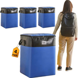 4-Pack 180L Extra-Large Storage Bags, Heavy-Duty, Wear-Resistant, Waterproof Moving Bags - Blue