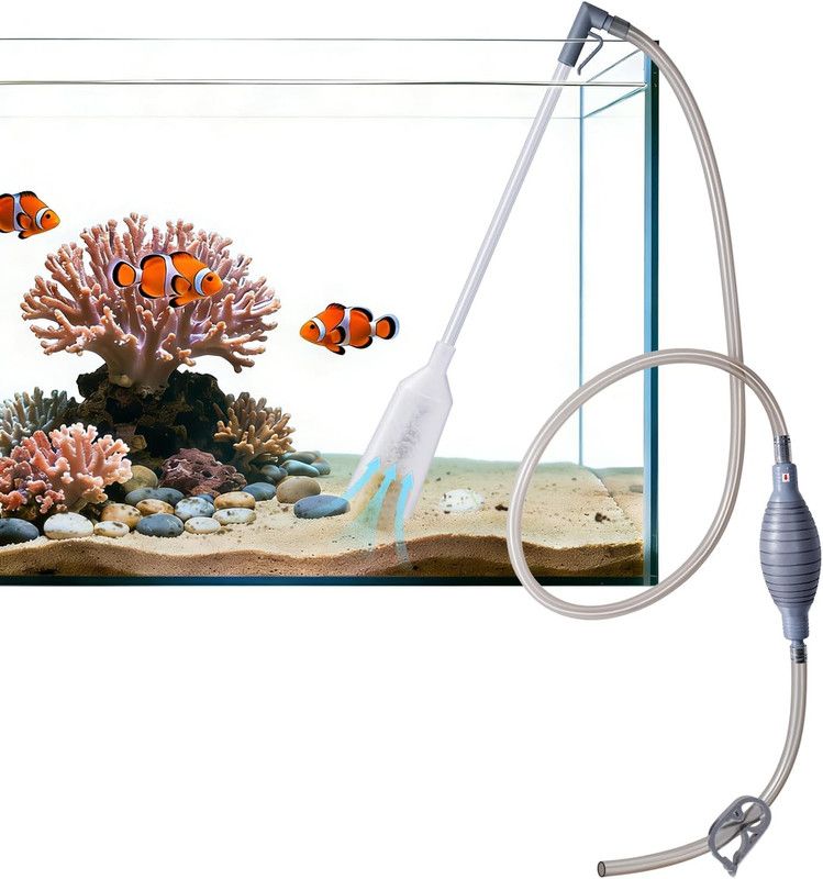 3-in-1 Aquarium Water Change Tool: Sand Cleaning / Waste Removal / Water Change, Siphon Pump - 1.9 m