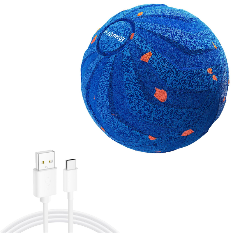 Smart Interactive Dog Toy Ball, Auto-Bouncing and Spinning, E-TPU Bite-Resistant and Rechargeable - Blue