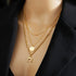Three-Tier Layered Star and Moon Round Pendant Necklace: 18K Gold-Plated Titanium Steel Collar Necklace for Women