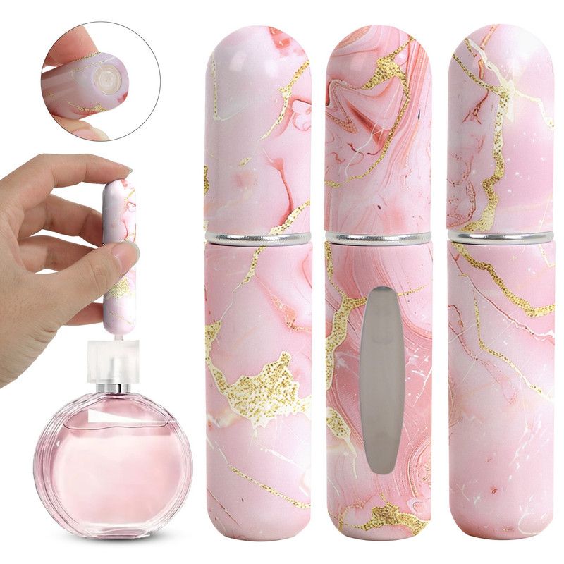 3-Pack - 5ml Portable Perfume Sample Bottles, Bottom-Fill Leak-Proof Travel Spray Bottles - Pink