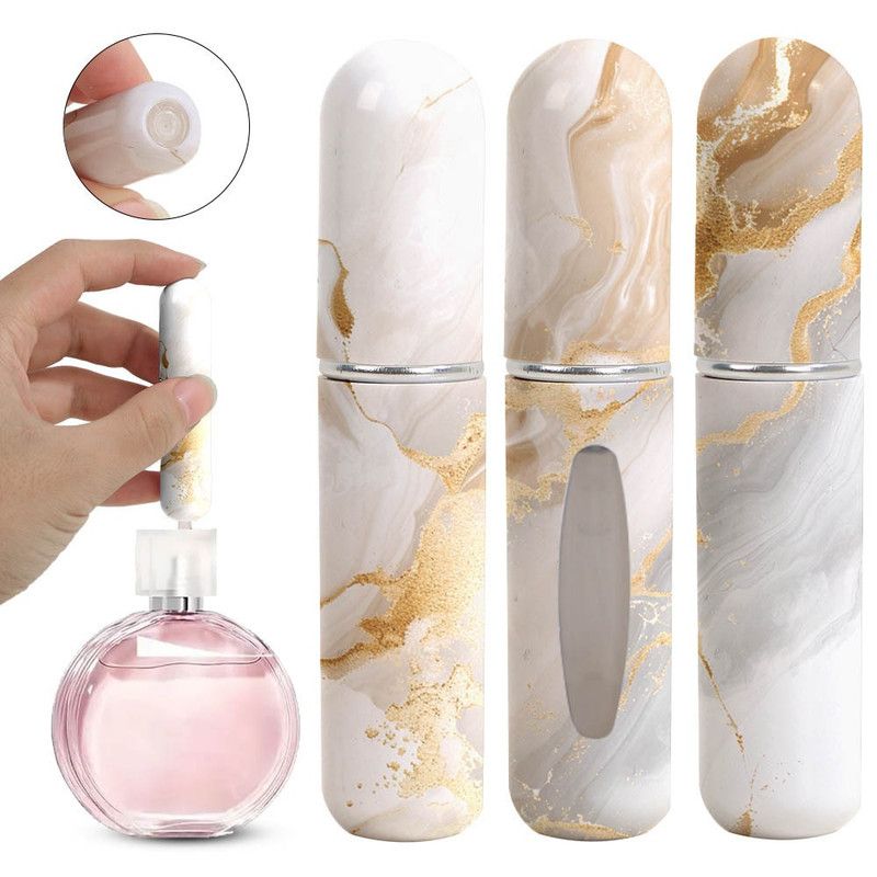 3-Pack - 5ml Portable Perfume Refill Bottles, Bottom-Fill Leak-Proof Travel Spray Bottles - Gray