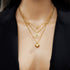 Three-Tier Layered Tree of Life Heart-Shaped Titanium Steel Necklace: 18K Gold-Plated Collar Chain—A Simple, Elegant Cuban Chain Necklace for Women