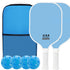 2-Player Pickleball Paddle Set, Durable Glass Fiber Pickleball Racquets with Comfort Grip, Includes 4 Balls & Carry Bag—Blue