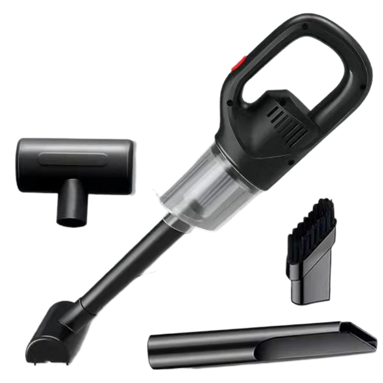 Portable Cordless Handheld Vacuum, High-Power Rechargeable Cleaner with Multiple Nozzles - Black