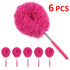 6-Pack, Telescopic Microfiber Duster with Extendable Handle, for High Ceiling & Fan Cleaning - Red