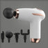 White - Portable Mini Fascia Gun with 4 Massage Heads, Type-C Rechargeable Low-Noise Handheld Percussion Massager for the Gym