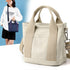 Multi-Compartment Canvas Tote Bag, 3-Way Handheld, Crossbody, and Shoulder Bag with Adjustable Strap for Daily Work and Shopping - Khaki