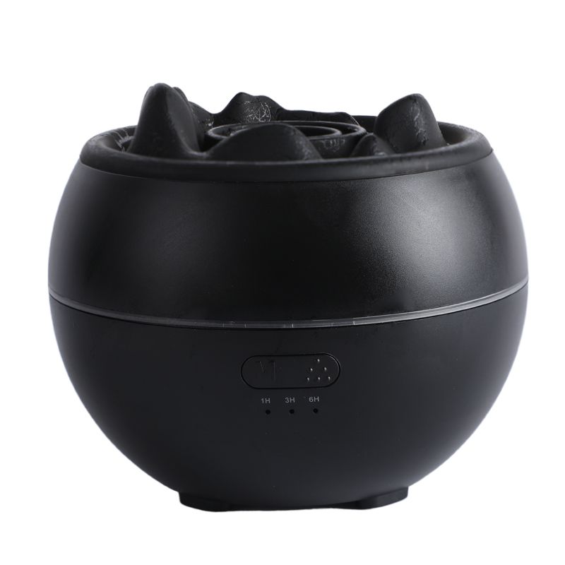 Volcano Flame Aroma Diffuser and Humidifier, 7-Color Changing Lava Fire Essential Oil Diffuser with Timer, 360ml for Home, Bedroom, or Desk – Black