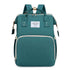 Convertible Baby Bed Diaper Backpack, Waterproof Oxford Multifunction Mommy Bag, 3-Way Hand/Shoulder/Backpack for Travel and Outdoor Use - Green