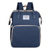 Convertible Baby Bed Diaper Backpack, Waterproof Oxford Multifunction Mommy Bag, Hand/Shoulder/Backpack 3-Way for Travel and Outdoor Use - Dark Blue