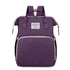 Convertible Baby Bed Diaper Backpack, Waterproof Oxford Multifunction Mommy Bag, Hand/Shoulder/Backpack 3-Way for Travel and Outdoor Use - Purple