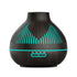 (2-Pack) 500mL Wood-Grain Ultrasonic Diffuser and Humidifier, 7-Color LED Night Light with Timer, for Home, Bedroom, or Office (10–30㎡) – Dark Wood