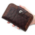 Vintage Patchwork Snap-Closure Vertical Wallet for Men, PU Leather Wallet with 13 Card Slots, Zippered Coin Pocket, and ID Window (Dark Brown)