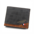 British-Style Two-Tone Bifold Wallet for Men, Matte Printed PU Leather Wallet with Zip Coin Pocket, Multiple Card Slots, and ID Photo Window (Black)