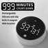 Rotating Digital Kitchen Timer, 999-Minute LED Display Timer with Magnetic Back & Stand, Type-C, for Studying and Exercising—White