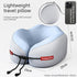 Portable Memory Foam U-Shaped Neck Pillow, Ergonomic 360° Support Adjustable Travel Pillow with Storage Case for Airplane, Car, Office - Blue