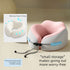 Memory Foam Travel Neck Pillow, U-Shaped Pillow with Ice Silk Cover, Adjustable Lock, and Storage Case for Airplane, Car, Office - Pink